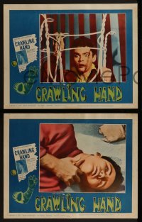 2h095 CRAWLING HAND 8 LCs 1963 wacky horror sci-fi, Allison Hayes and Arline Judge, cool border art!