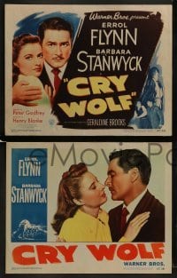 2h099 CRY WOLF 8 LCs 1947 Errol Flynn, Barbara Stanwyck, Geraldine Brooks, Jerome Cowan