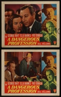 2h690 DANGEROUS PROFESSION 3 LCs 1949 Ella Raines, George Raft & Pat O'Brien, film noir!