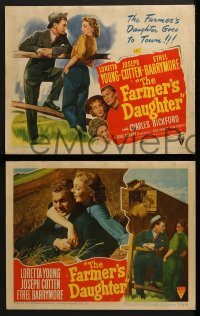 2h132 FARMER'S DAUGHTER 8 LCs 1947 pretty Loretta Young, Joseph Cotten, Ethel Barrymore!