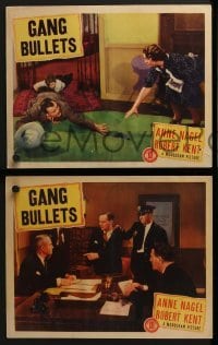 2h708 GANG BULLETS 3 LCs 1935 romantic crime melodrama images of pretty Anne Nagel and Robert Kent!