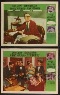 2h529 GRASS IS GREENER 5 LCs 1961 Cary Grant, Deborah Kerr, Robert Mitchum, Jean Simmons, Donen!