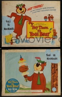 2h619 HEY THERE IT'S YOGI BEAR 4 LCs 1964 Hanna-Barbera, Yogi's first full-length feature!