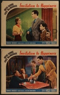 2h723 INVITATION TO HAPPINESS 3 LCs 1939 great images of Irene Dunne, boxer Fred MacMurray!
