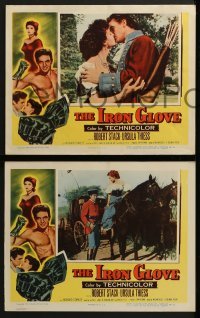 2h195 IRON GLOVE 8 LCs 1954 art of barechested Robert Stack, Ursula Thiess!