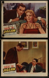 2h625 JIGSAW 4 LCs 1949 Franchot Tone & Jean Wallace in a deadly puzzle of love, Gun Moll!