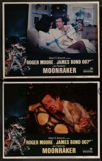 2h243 MOONRAKER 8 LCs 1979 Roger Moore as James Bond, Richard Kiel, Lois Chiles
