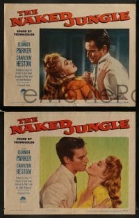 2h250 NAKED JUNGLE 8 LCs 1954 Charlton Heston & Eleanor Parker, produced by George Pal!