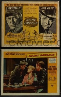 2h254 NIGHT PASSAGE 8 LCs 1957 cool western cowboys Dan Duryea, Audie Murphy, James Stewart!
