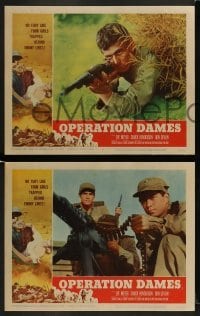 2h495 OPERATION DAMES 6 LCs 1959 sexy Eve Meyer, Russ' wife, girls trapped behind enemy lines!