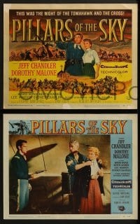 2h270 PILLARS OF THE SKY 8 LCs 1956 soldier Jeff Chandler & pretty Dorothy Malone fight Indians!
