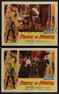 2h278 PRINCE OF PIRATES 8 LCs 1953 John Derek took what he wanted from a world at war, Barbara Rush!