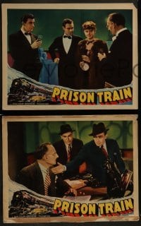 2h753 PRISON TRAIN 3 LCs 1938 Fred Keating, Dorothy Comingore, Clarence Muse, cool speeding train art!