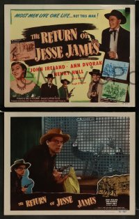 2h296 RETURN OF JESSE JAMES 8 LCs 1950 most men live one life, but not outlaw John Ireland!