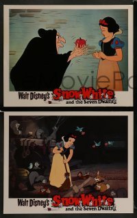 2h337 SNOW WHITE & THE SEVEN DWARFS 8 LCs R1967 Disney classic, Snow White getting apple from witch!
