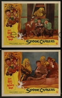 2h766 SPOOK CHASERS 3 LCs 1957 Huntz Hall and the Bowery Boys, cool border art!