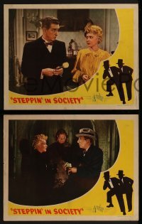2h458 STEPPIN' IN SOCIETY 7 LCs 1945 Edward Everett Horton caught between Terry and George!