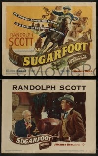 2h362 SUGARFOOT 8 LCs 1951 cowboy Randolph Scott in western action & w/pretty Adele Jergens!