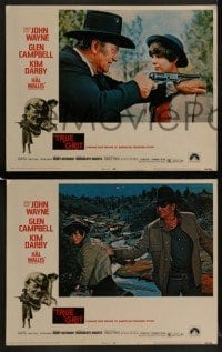 2h388 TRUE GRIT 8 LCs 1969 John Wayne as Rooster Cogburn, Kim Darby, Glen Campbell, Robert Duvall!