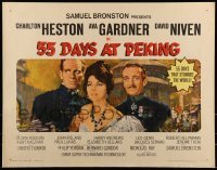 2j504 55 DAYS AT PEKING 1/2sh 1963 art of Charlton Heston, Ava Gardner & David Niven by Terpning!