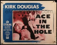 2j509 ACE IN THE HOLE style A 1/2sh 1951 Billy Wilder classic, c/u of Kirk Douglas choking Jan Sterling!