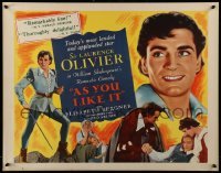 2j526 AS YOU LIKE IT 1/2sh R1949 Sir Laurence Olivier in Shakespeare's romantic comedy!