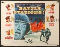 2j534 BATTLE STATIONS style A 1/2sh 1956 John Lund, William Bendix, the story of Navy flat-tops!