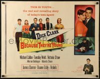 2j538 BECAUSE THEY'RE YOUNG style A 1/2sh 1960 great images of young Dick Clark, sexy Tuesday Weld!
