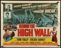 2j540 BEHIND THE HIGH WALL 1/2sh 1956 Tully, smoking Sylvia Sidney, cool art of prisoners fighting!