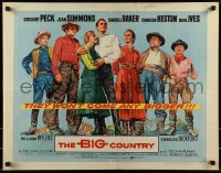 2j545 BIG COUNTRY style A 1/2sh 1958 Gregory Peck, Charlton Heston, William Wyler classic!