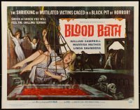 2j551 BLOOD BATH 1/2sh 1966 AIP, cool artwork of sexy babe being lowered into a pit of horror!