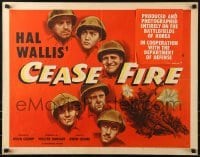 2j569 CEASE FIRE style A 3D 1/2sh 1953 Hal Wallis, cool artwork of Korean War soldiers!