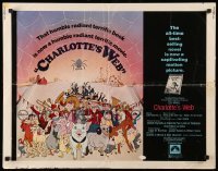 2j573 CHARLOTTE'S WEB 1/2sh 1973 E.B. White's farm animal cartoon classic!