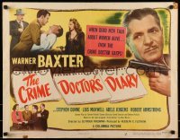 2j586 CRIME DOCTOR'S DIARY 1/2sh 1949 detective Warner Baxter, bullet-hot murder brewed by love!