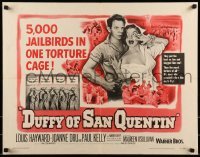 2j611 DUFFY OF SAN QUENTIN 1/2sh 1954 Louis Hayward holds sexy nurse hostage, prison escape artwork!