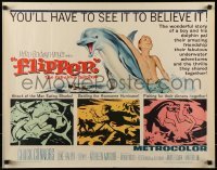 2j631 FLIPPER 1/2sh 1963 Chuck Connors, Luke Halpin, cool art of boy & dolphin!