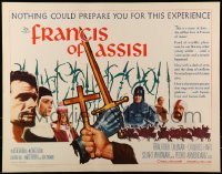2j642 FRANCIS OF ASSISI 1/2sh 1961 Michael Curtiz's story of a young adventurer in the Crusades!
