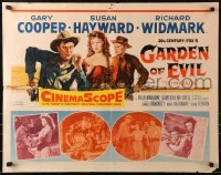 2j648 GARDEN OF EVIL 1/2sh 1954 cool art of Gary Cooper, sexy Susan Hayward, & Richard Widmark!