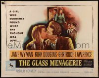 2j654 GLASS MENAGERIE 1/2sh 1950 Jane Wyman thinks she loves Kirk Douglas, Tennessee Williams!
