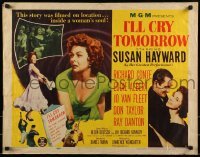 2j690 I'LL CRY TOMORROW style B 1/2sh 1955 artwork of distressed Susan Hayward in her greatest performance!