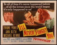 2j691 I'LL NEVER FORGET YOU 1/2sh 1951 Tyrone Power travels back in time to meet Ann Blyth!