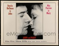 2j699 JOHN & MARY 1/2sh 1969 super close image of Dustin Hoffman about to kiss Mia Farrow!