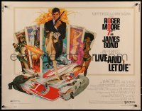 2j726 LIVE & LET DIE West Hemi 1/2sh 1973 McGinnis art of Roger Moore as James Bond & tarot cards!