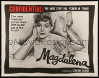 2j737 MAGDALENA 1/2sh 1960 most innocent Sabina lies naked in bed with every sin in the book!