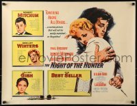 2j789 NIGHT OF THE HUNTER style B 1/2sh 1956 Robert Mitchum & Winters, Laughton's classic noir!