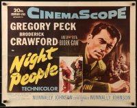 2j790 NIGHT PEOPLE 1/2sh 1954 great art of military soldier Gregory Peck in uniform!