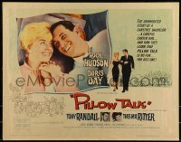 2j822 PILLOW TALK 1/2sh 1959 bachelor Rock Hudson loves pretty career girl Doris Day, classic!