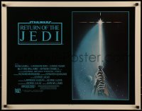 2j846 RETURN OF THE JEDI int'l 1/2sh 1983 George Lucas, art of hands holding lightsaber by Reamer!