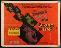 2j862 SCREAM OF FEAR 1/2sh 1961 Hammer, classic Susan Strasberg horror image, orange background!