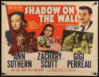 2j866 SHADOW ON THE WALL style A 1/2sh 1949 cool film noir art of Ann Sothern who will stop at nothing!